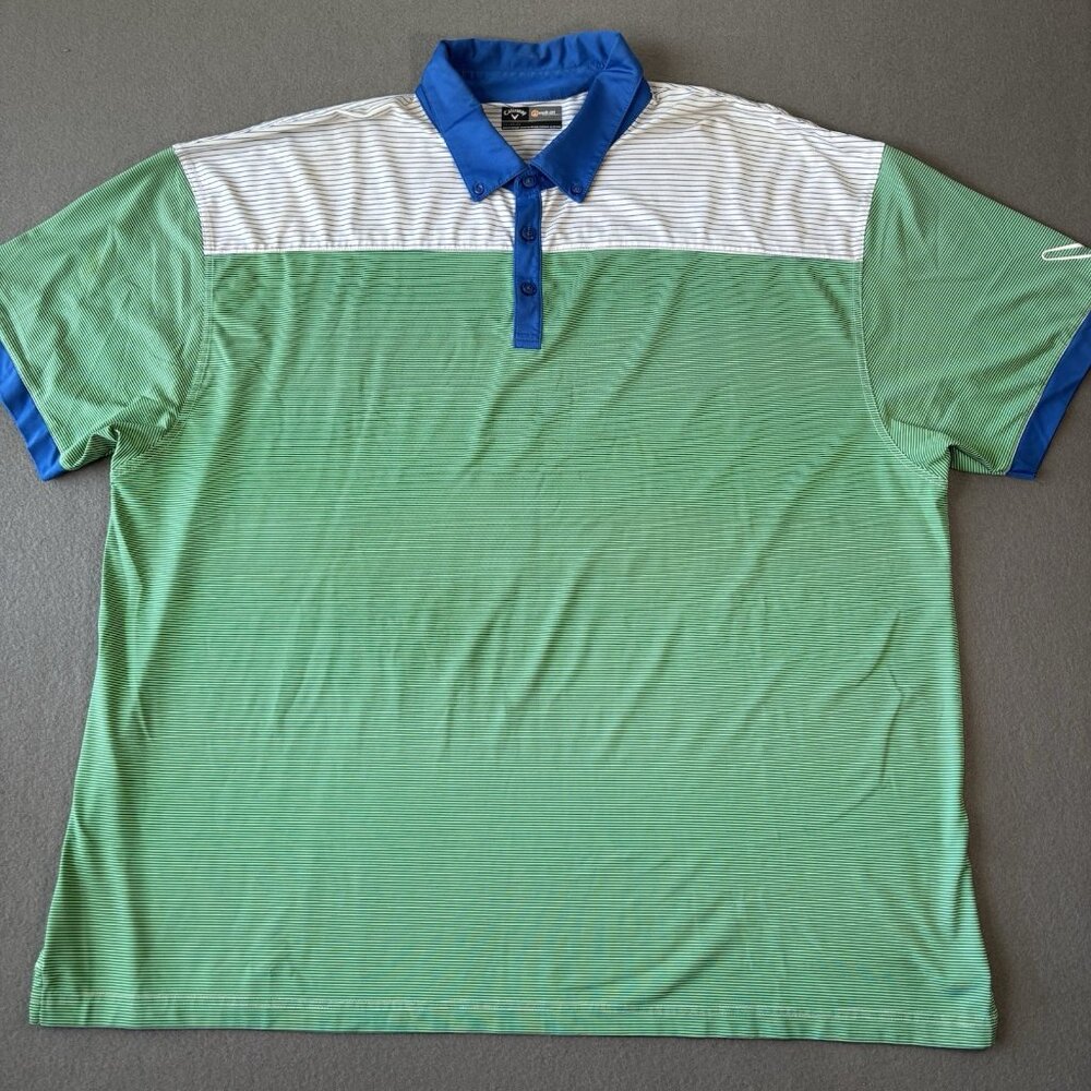 Callaway Polo Shirt Mens 3XL Blue Opti Dri Golf Performance Wicking Stretch